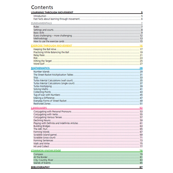 Contents of E-Book Street Racket: Active Learning
