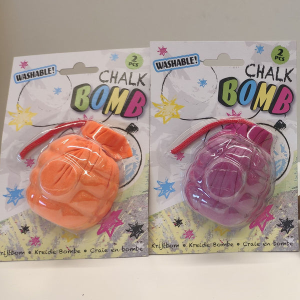 Kreidebälle in Verpackung, Farben orange und lila, nachhaltig und nachfüllbar.